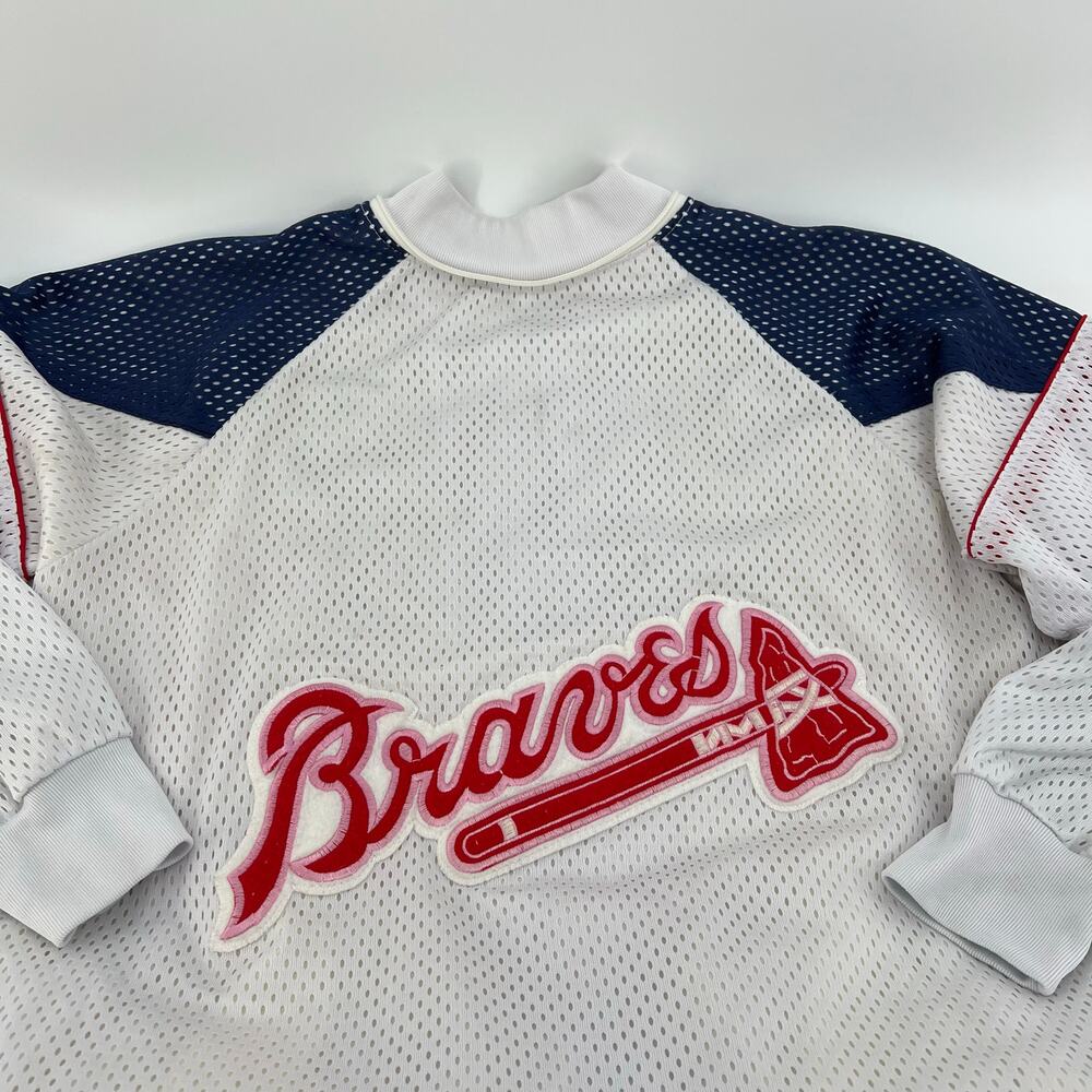 Vintage 80s/90s Atlanta Pink Braves Mesh Zip Warm-Up Jacket Tomahawk Back, Rare